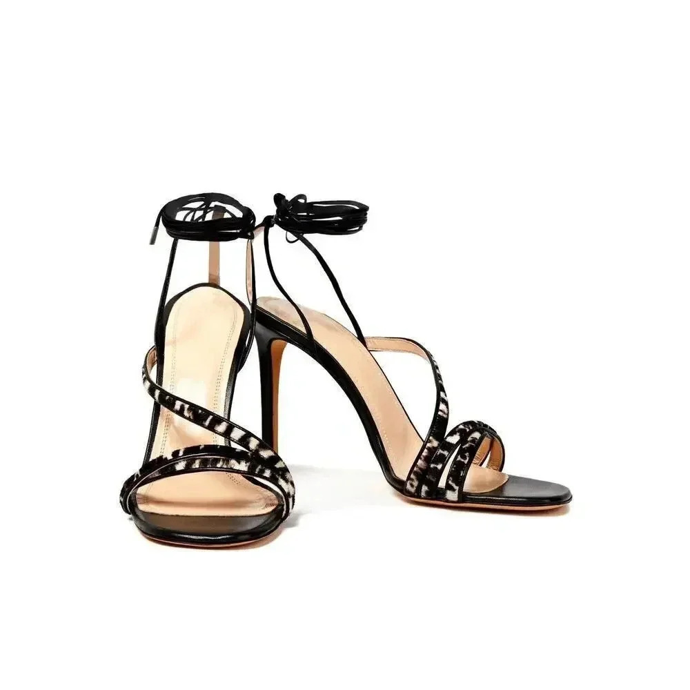 Iro Capucin Zebra-Print Calf Hair And Leather Sandals